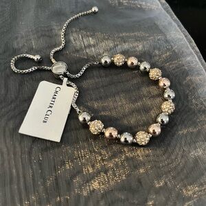 NWT Charter Club Pearl Slider bracelet